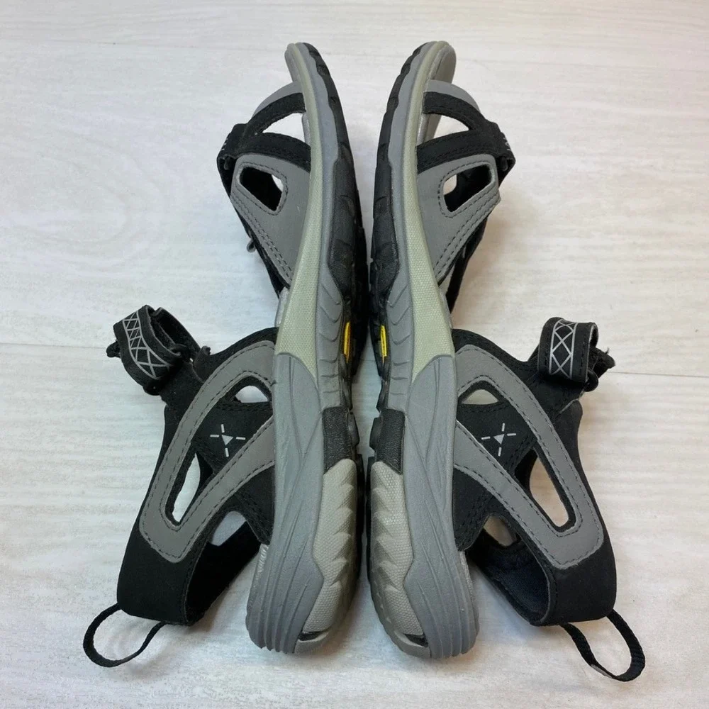 Merrell Womens 9 Sport Sandals Siren Black Grey Vibram Hiking Outdoor Strappy
